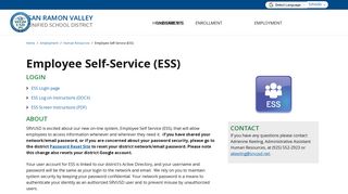 Employee Self-Service (ESS) - San Ramon Valley Unified School District