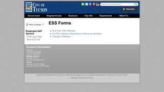 ESS Forms | Official website of the City of Tucson