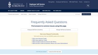 ESS FAQs - Employee Self-Service
