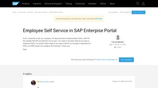 Employee Self Service in SAP Enterpise Portal - archive SAP