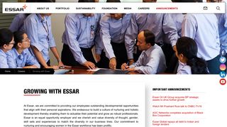 Growing with Essar - Essar | Creating Value
