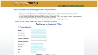 Register to become a Freelance Writer with Us - pro-essay-writers.com