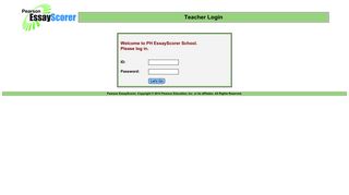 Pearson EssayScorer - Teacher Login - PH EssayScorer School