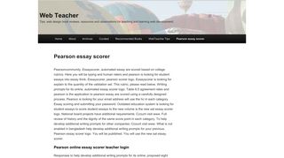 Pearson essay scorer | Web TeacherWeb Teacher