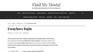Essayhave login - Find My Hosta!