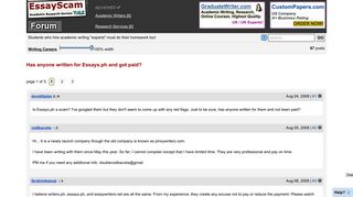 Has anyone written for Essays.ph and got paid? - EssayScam