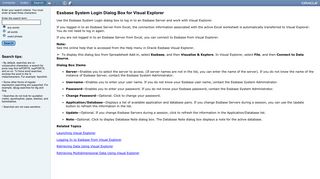 Essbase System Login Dialog Box for Visual Explorer - Oracle Docs