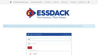 ESSDACK - Site Administration Login