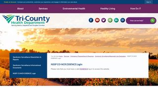 NSSP CO-NCR ESSENCE Login | Tri-County Health Department ...