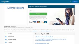 Essence Magazine: Login, Bill Pay, Customer Service and Care Sign-In