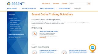 Essent Online Training Guidelines - Essent Guaranty