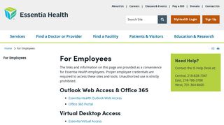 For Employees | Essentia Health | MN, ND, WI