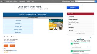 Essential Federal Credit Union - Baton Rouge, LA - Credit Unions Online