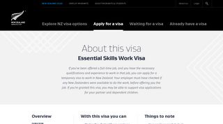 About this visa : Essential Skills Work Visa | Immigration New Zealand