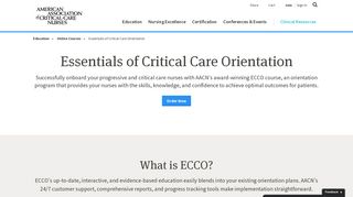 Essentials of Critical Care Orientation - AACN