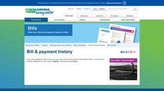 Essex & Suffolk Water - Bill & payment history