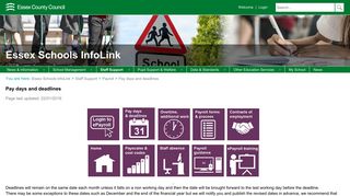 Payroll - Pay days and deadlines - Essex Schools InfoLink