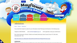 Admissions | The Mayflower Primary School