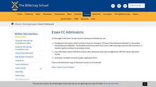 Essex CC Admissions » The Billericay School
