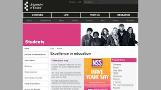 Excellence in education - Students - University of Essex