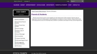 Parents & Students - Essex County Public Schools