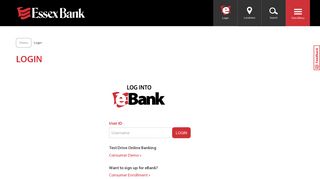 Login | Essex Bank