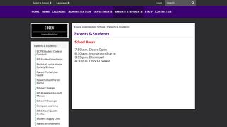 Parents & Students - Essex Intermediate School