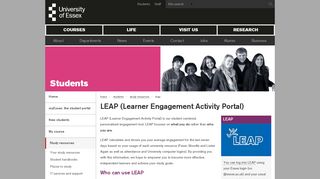 LEAP (Learner Engagement Activity Portal ... - University of Essex