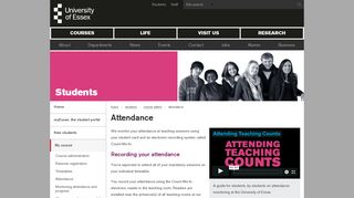 Attendance - Students - University of Essex