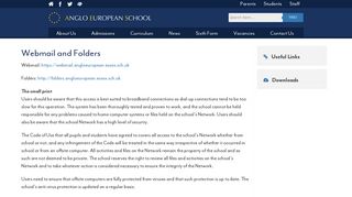 Webmail and Folders - Anglo European School