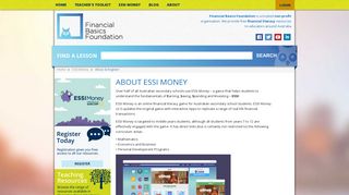 About & Register | ESSI Money, Money Games | Financial Basics ...