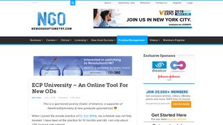 ECP University - An Online Tool For New ODs - NewGradOptometry