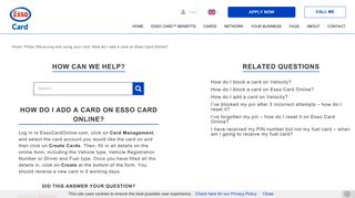 How do I add a card on Esso Card Online? - Essocard