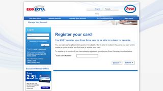 Register your card - Esso Extra