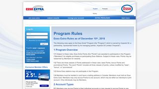 Program Rules - Esso Extra