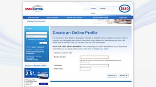 Create an Online Profile - Esso Extra