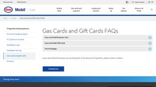 Gas Card, Credit Card, and Gift Card FAQs | Esso and Mobil