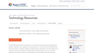 Technology Resources - ESTAR / MSTAR - Region 10 Website