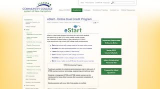 eStart - Online Dual Credit Program - CCSNH