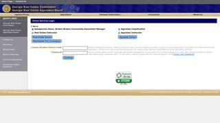 Online Services Login - Georgia Real Estate Commission