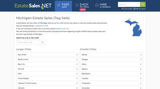 Estate Sales in Michigan (Tag Sale)