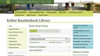 Esther Raushenbush Library | Sarah Lawrence College