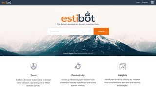 Free domain appraisal and domain investment tools. - EstiBot.com