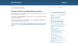 How do I login to EstimateOne? – EstimateOne Help Centre