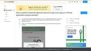 How to perform Estimote iBeacon Account Login and Logout in iPhone ...