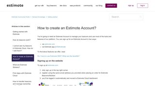How to create an Estimote Account? – Estimote Community Portal