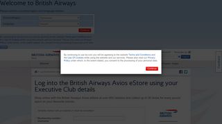 British Airways Avios eStore - Login