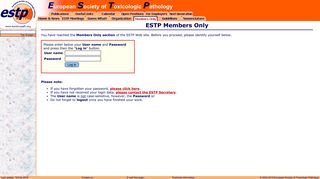 ESTP Members only - European Society of Toxicologic Pathology