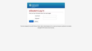 eStudent Log In - JCU