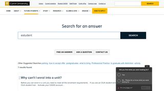 Find answers - Curtin University, Perth, Australia - Service
